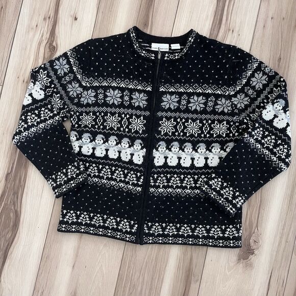 Silk Angora Blend CROFT & BARROW Vintage Fair Isle Knit Sweater Holiday Winter M - Picture 3 of 9